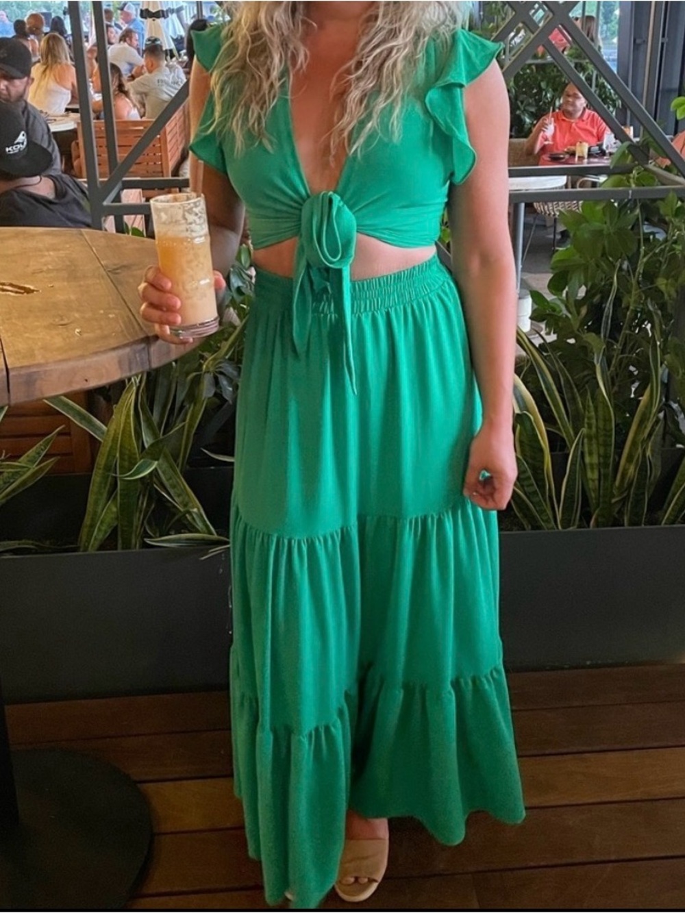 💗 Vici Green Skirt Set- Size Small